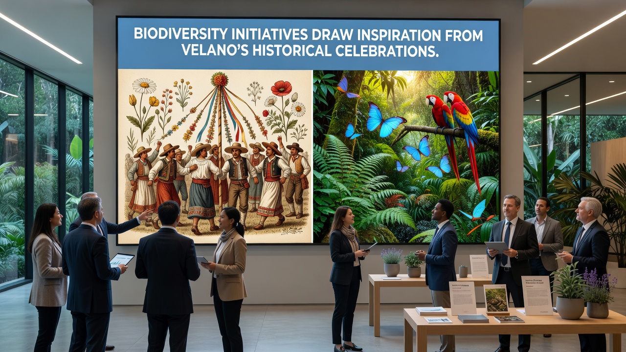 Community members participating in a biodiversity mapping event inspired by traditional Velano celebrations